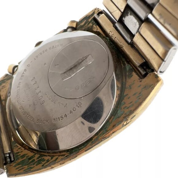 Vintage Seiko Men's Digital LCD Wristwatch M154-4018 w Band Running - Picture 6 of 6